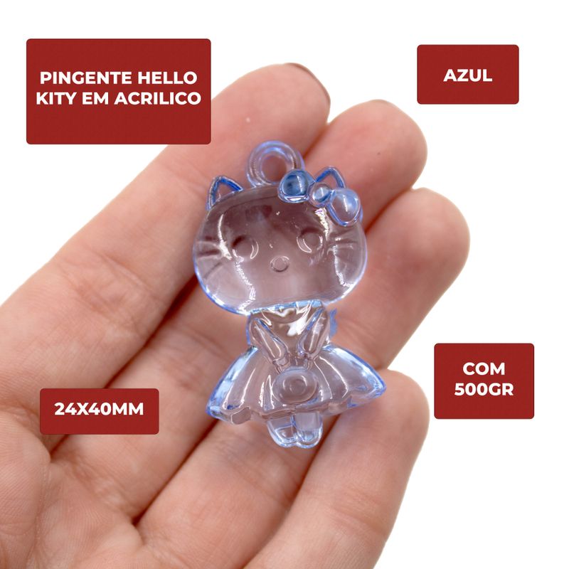 PINGENTE-HELLO-KITY-24X40MM-EM-ACRILICO-COM-500GR---042---AZUL-42