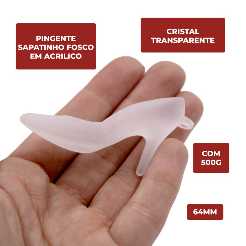 PINGENTE-SAPATINHO-FOSCO-64MM-EM-ACRILICO-COM-500G---001---CRISTAL-TRANSPARENTE-001