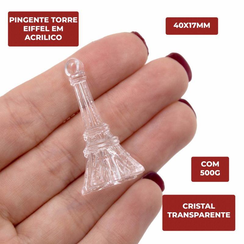 PINGENTE-TORRE-EIFFEL-40X17MM-EM-ACRILICO-COM-500G---CRISTAL-TRANSPARENTE