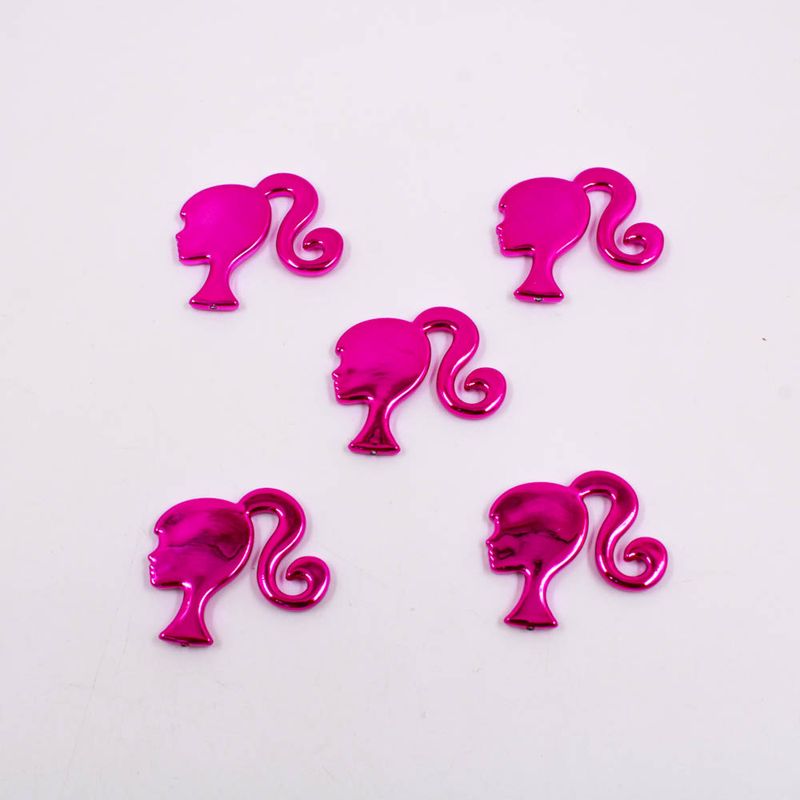 PINGENTE-PERFIL-BARBIE-EM-PLASTICO-COM-05-PECAS---299---PINK-METALIZADO