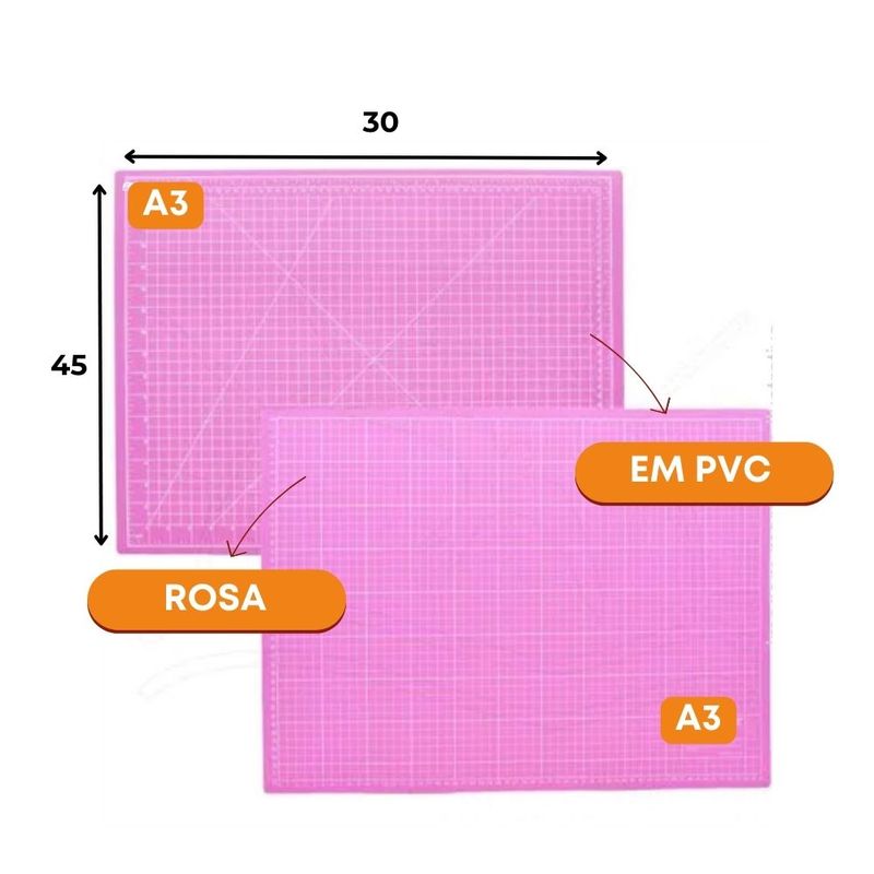 BASE-DE-CORTE-DUPLA-FACE-A3-45X30CM-EM-PVC-UNIDADE---213---ROSA-Z13