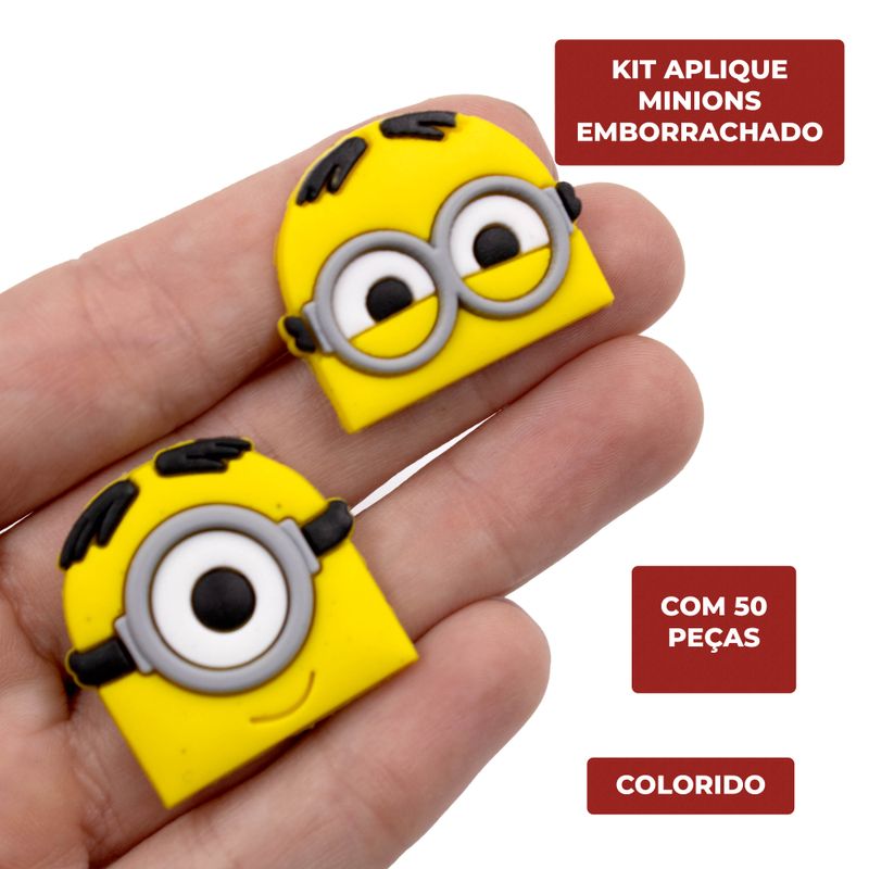 KIT-APLIQUE-MINIONS-EMBORRACHADO-COM-50-PECAS---103---COLORIDO