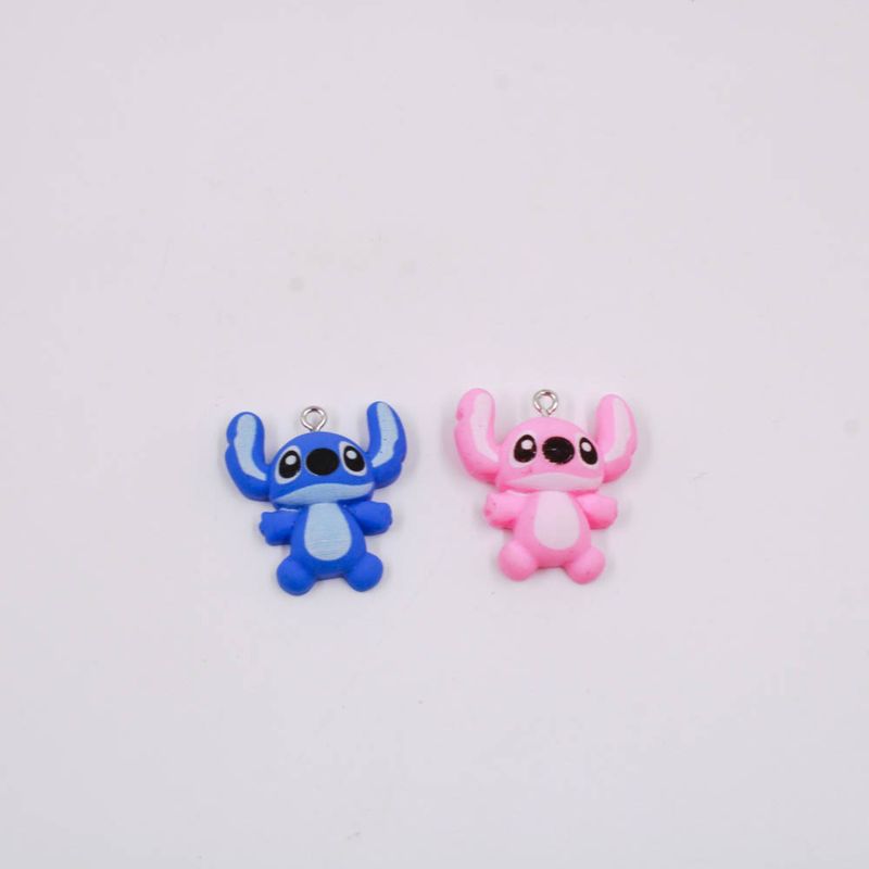 PINGENTE-STITCH-30MM-EMBORRACHADO-COM-05-PECAS---AZUL-E-ROSA