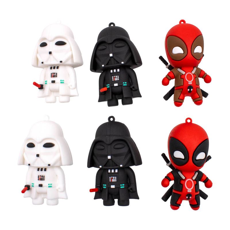 PINGENTE-STAR-WARS-E-DEADPOOL-70MM-EMBORRACHADO-COM-02-PECAS---103---COLORIDO