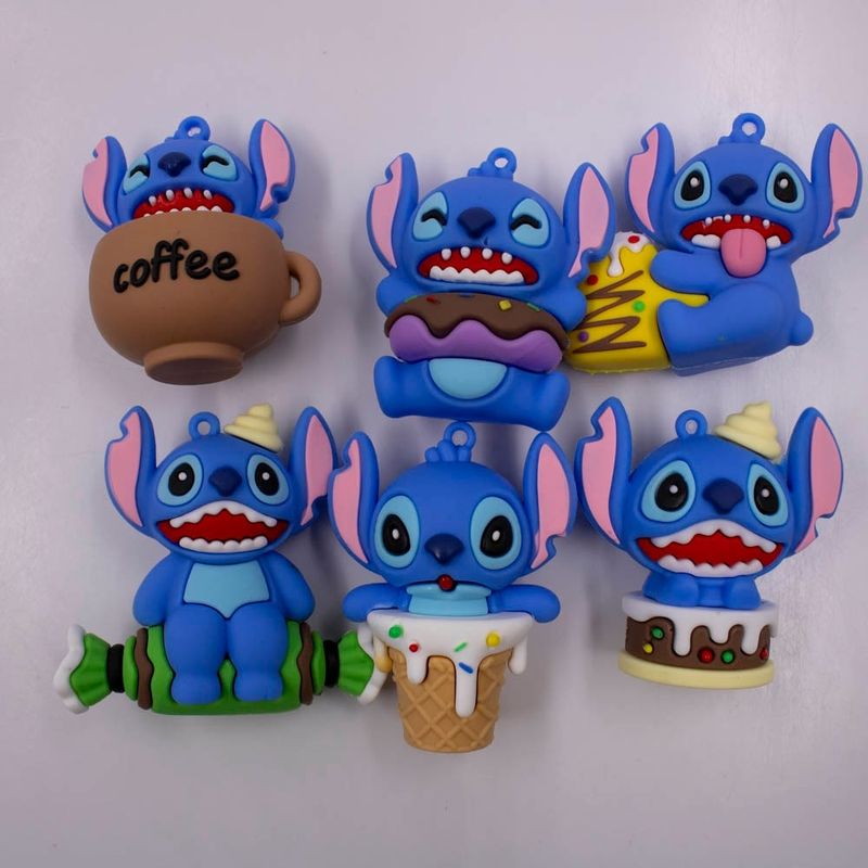 PINGENTE-STITCH-E-DOCES-70MM-EMBORRACHADO-COM-06-PECAS---103---COLORIDO