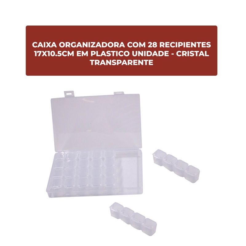 CAIXA-ORGANIZADORA-COM-28-RECIPIENTES-17X105CM-EM-PLASTICO-UNIDADE---CRISTAL-TRANSPARENTE