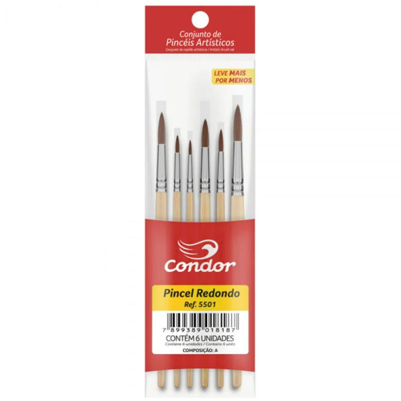 KIT-PINCEL-REDONDO-CONDOR-5501-COM-06-UNIDADES---UNICA