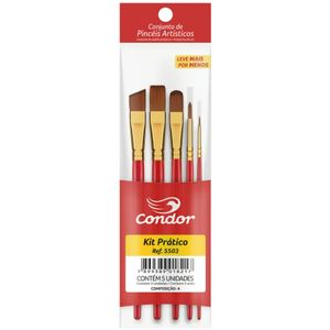 KIT PINCEL PRATICO ARTISTICO CONDOR 5503 COM 05 UNIDADES