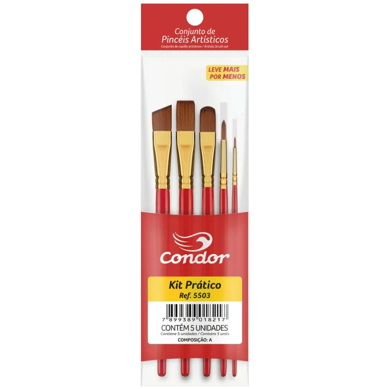 KIT-PINCEL-PRATICO-ARTISTICO-CONDOR-5503-COM-05-UNIDADES---UNICA