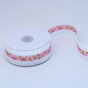 FITA MINI ROSAS COM RENDA 40MM EM POLIESTER COM 18 METROS