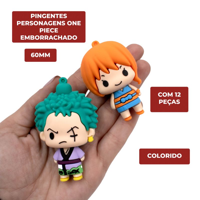 PINGENTES-PERSONAGENS-ONE-PIECE-60MM-EMBORRACHADO-COM-12-PECAS---103---COLORIDO