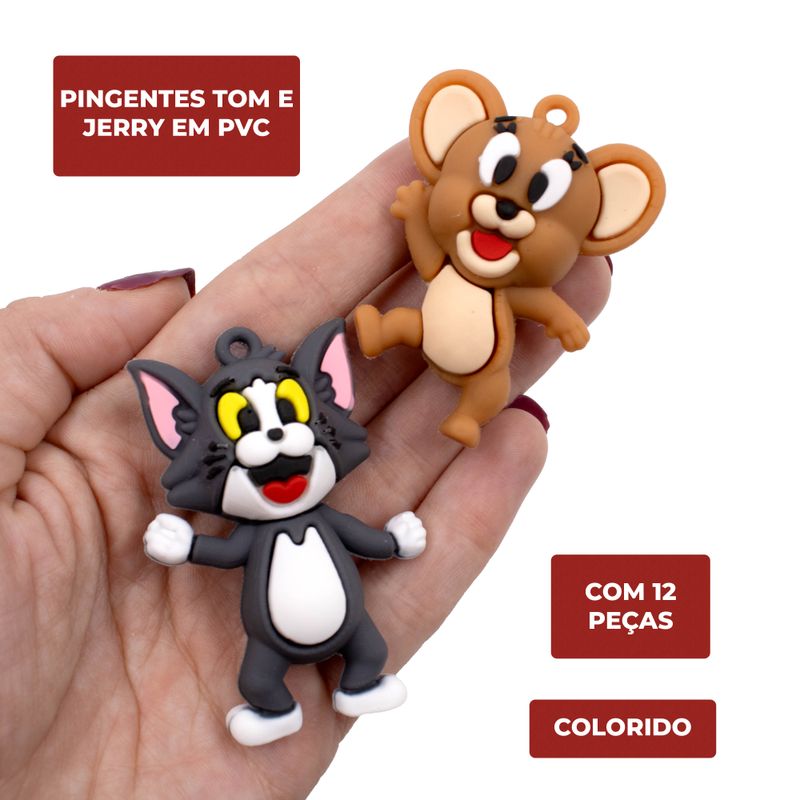 PINGENTES-TOM-E-JERRY-EMBORRACHADO-COM-12-PECAS---103---COLORIDO