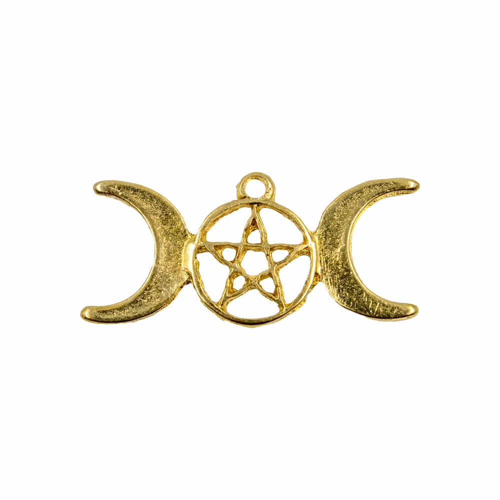 PINGENTE-PENTAGRAMA-DE-LUAS-WICCA-37X17MM-EM-ZAMAC-COM-24-PECAS---DOURADO