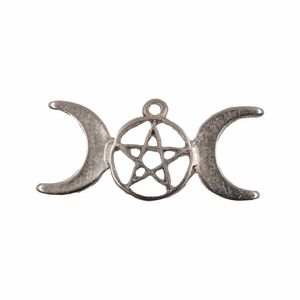 PINGENTE PENTAGRAMA DE LUAS WICCA 37X17MM EM ZAMAC COM 24 PEÇAS