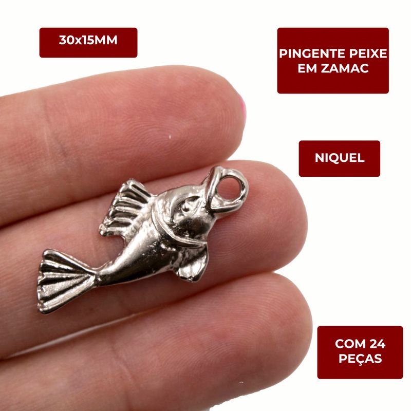 PINGENTE-PEIXE-30x15MM-EM-ZAMAC-COM-24-PECAS---NIQUEL