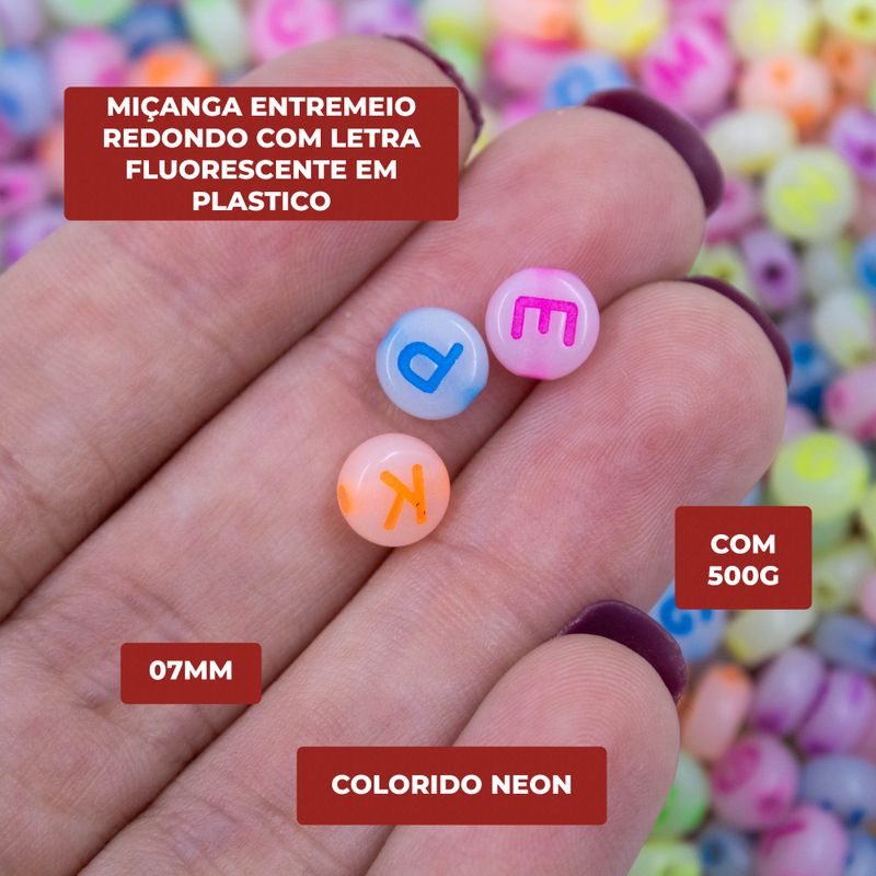 MICANGA-ENTREMEIO-REDONDO-COM-LETRA-FLUORESCENTE-07MM-EM-PLASTICO-COM-500G---528---COLORIDO-NEON