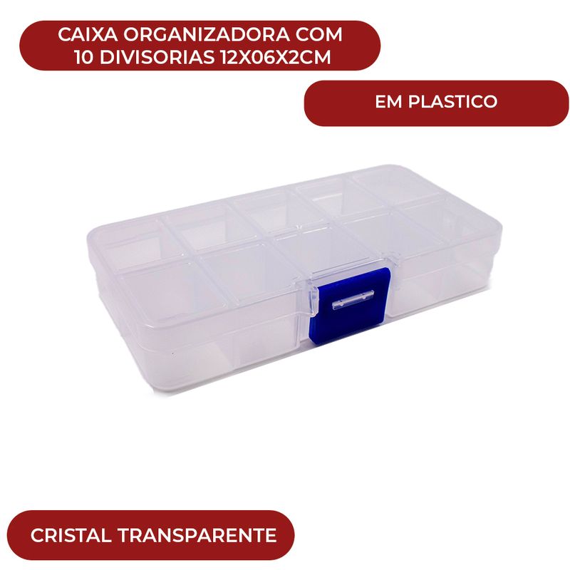 CAIXA-ORGANIZADORA-COM-10-DIVISORIAS-12X06X2CM-EM-PLASTICO---CRISTAL-TRANSPARENTE