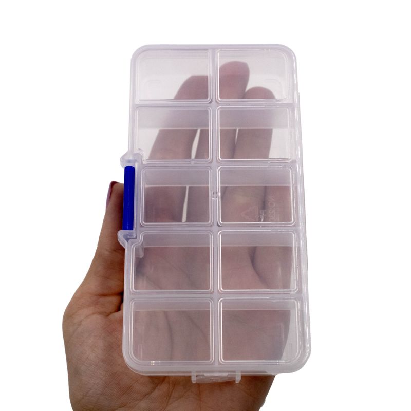 CAIXA-ORGANIZADORA-COM-10-DIVISORIAS-12X06X2CM-EM-PLASTICO---CRISTAL-TRANSPARENTE