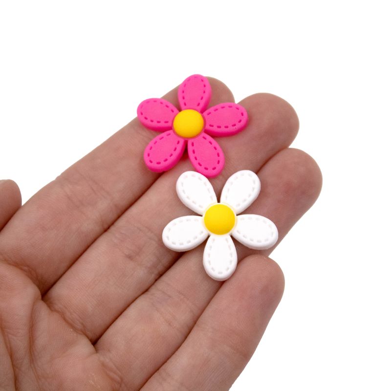 APLIQUE-FLOR-MARGARIDA-25MM-EM-EMBORRACHADO-COM-50-PECAS---269D---PINK-BRANCO