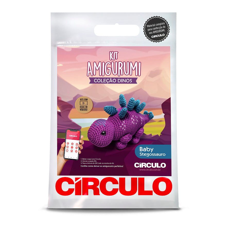 KIT-AMIGURUMI-CIRCULO-COLECAO-DINOS---COR-2---BABY-STEGOSSAURO