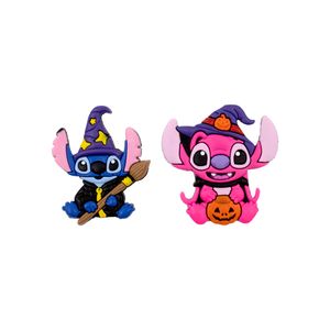 KIT APLIQUE STITCH E ANGEL HALLOWEEN EMBORRACHADO COM 40 PEÇAS