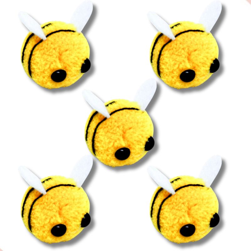 POMPOM-ABELHA-EM-POLIESTER-COM-05-PECAS---AMARELO-CANARIO