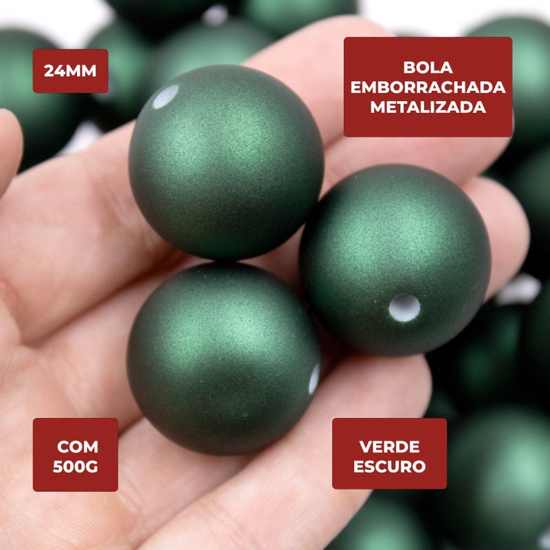 BOLA-EMBORRACHADA-METALIZADA-24MM-COM-500G---VERDE-ESCURO