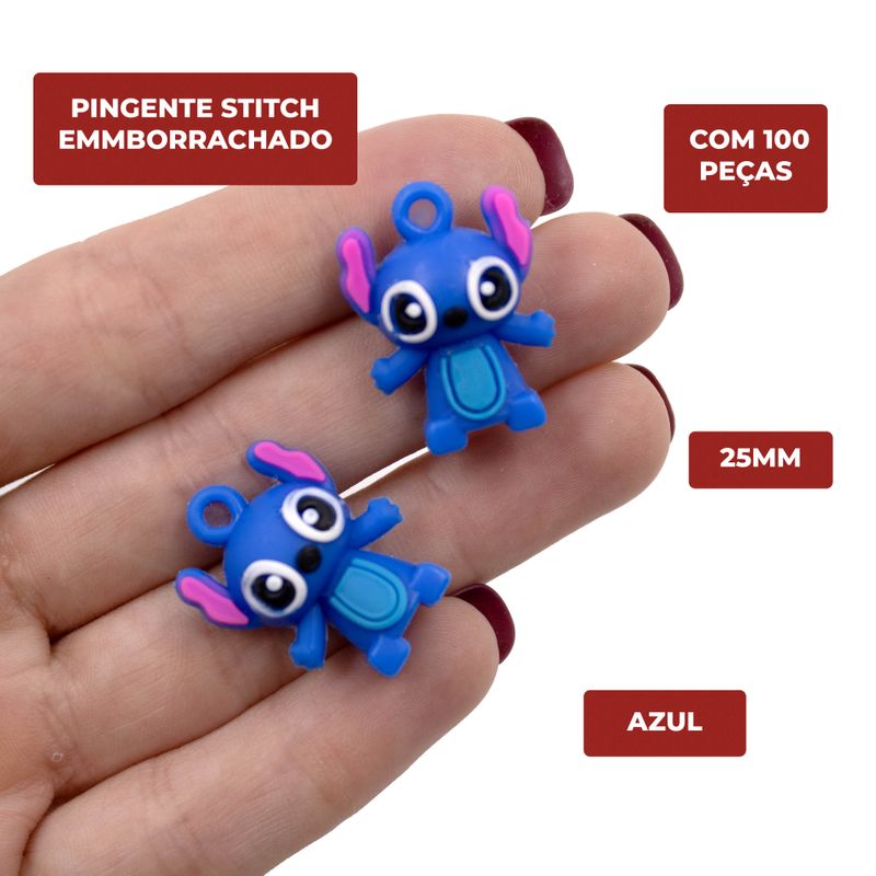 PINGENTE-STITCH-25MM-EMMBORRACHADO-COM-100-PECAS---042---AZUL-42