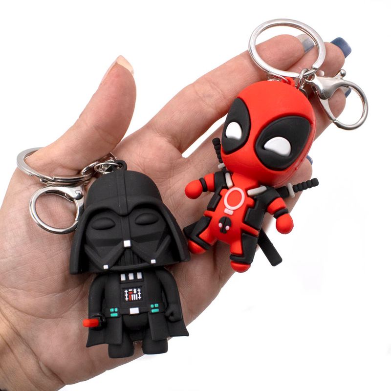 PINGENTE-STAR-WARS-E-DEADPOOL-70MM-EMBORRACHADO-COM-12-PECAS---103---COLORIDO