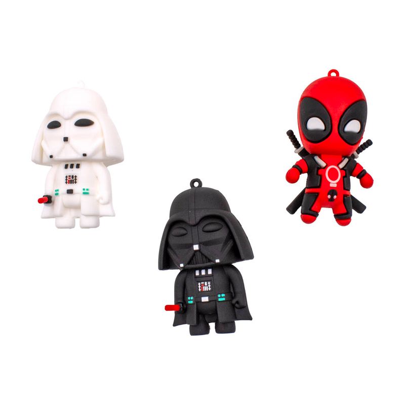 PINGENTE-STAR-WARS-E-DEADPOOL-70MM-EMBORRACHADO-COM-12-PECAS---103---COLORIDO