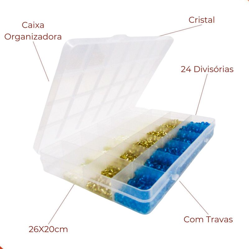 CAIXA-ORGANIZADORA-26X20CM-EM-PLASTICO-COM-24-DIVISORIAS---CRISTAL-TRANSPARENTE