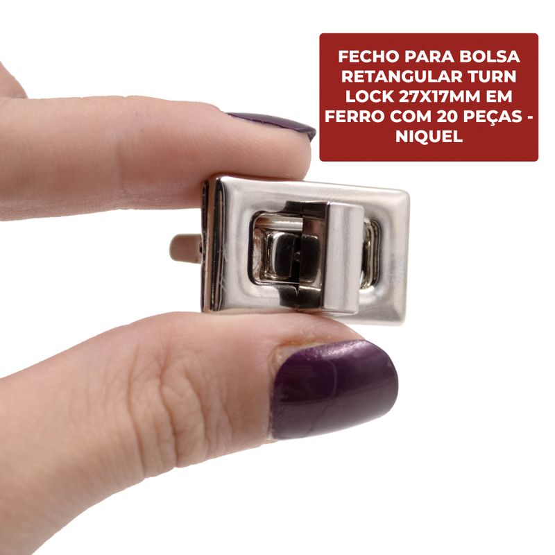 FECHO-PARA-BOLSA-RETANGULAR-TURN-LOCK-27X17MM-EM-FERRO-COM-20-PECAS---NIQUEL