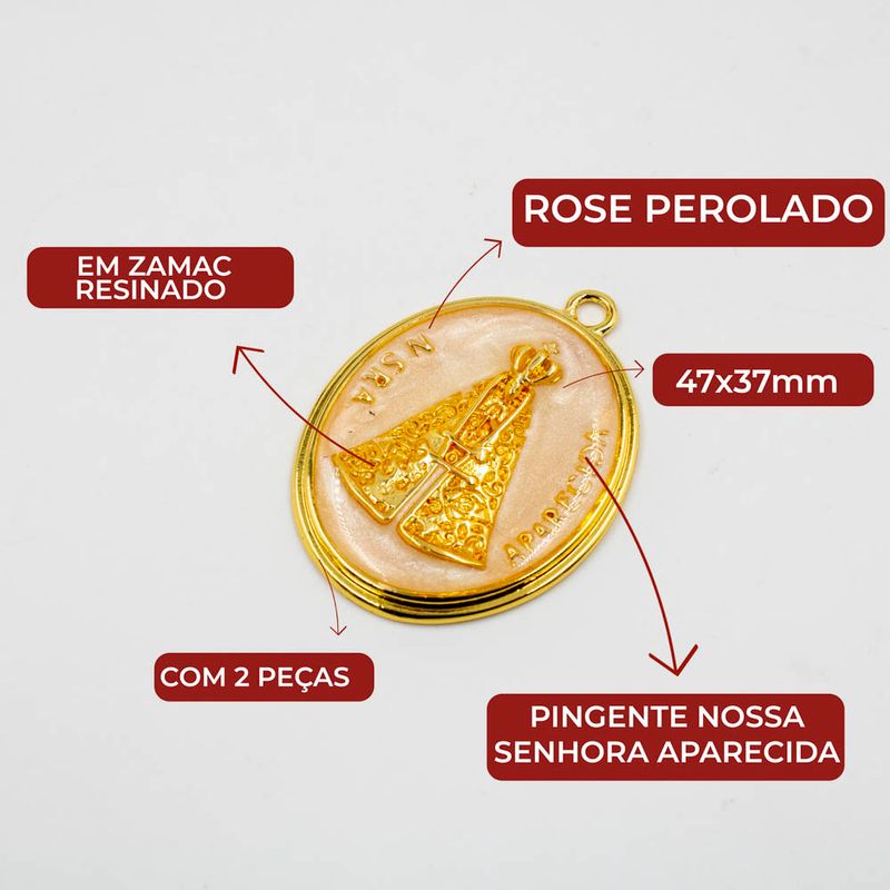 PINGENTE-NOSSA-SENHORA-APARECIDA-47X37MM-EM-ZAMAC-RESINADO-COM-2-PECAS---382---ROSE-PEROLADO