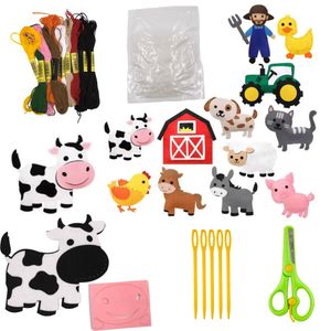 KIT DIY DE COSTURA COGNITIVO ANIMAIS DA FAZENDA COM 12 PEÇAS