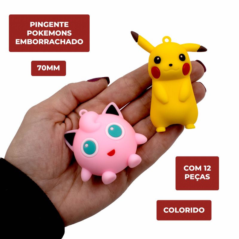 PINGENTE-POKEMONS-70MM-EMBORRACHADO-COM-12-PECAS---103---COLORIDO