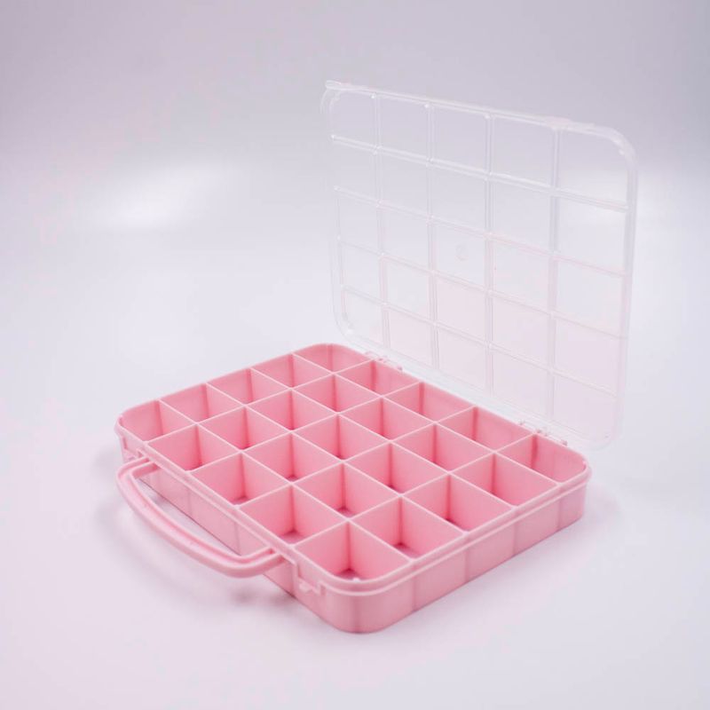 MALETA-ORGANIZADORA-RETANGULAR-12X17CM-25-DIVISORIAS-EM-PLASTICO-UNIDADE---217---ROSA-BEBE-Z17