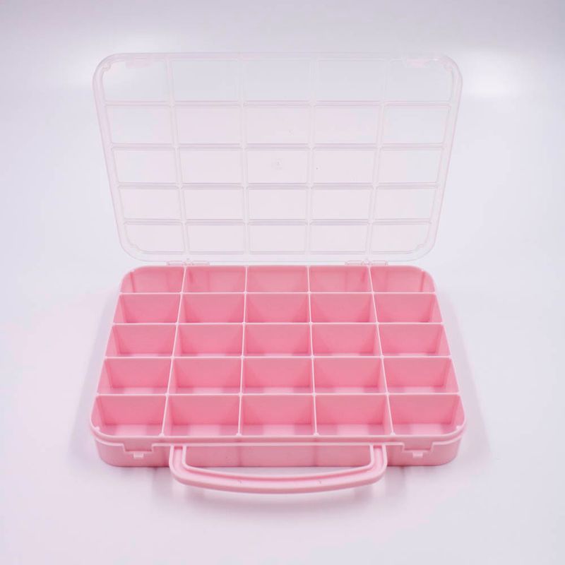 MALETA-ORGANIZADORA-RETANGULAR-12X17CM-25-DIVISORIAS-EM-PLASTICO-UNIDADE---217---ROSA-BEBE-Z17