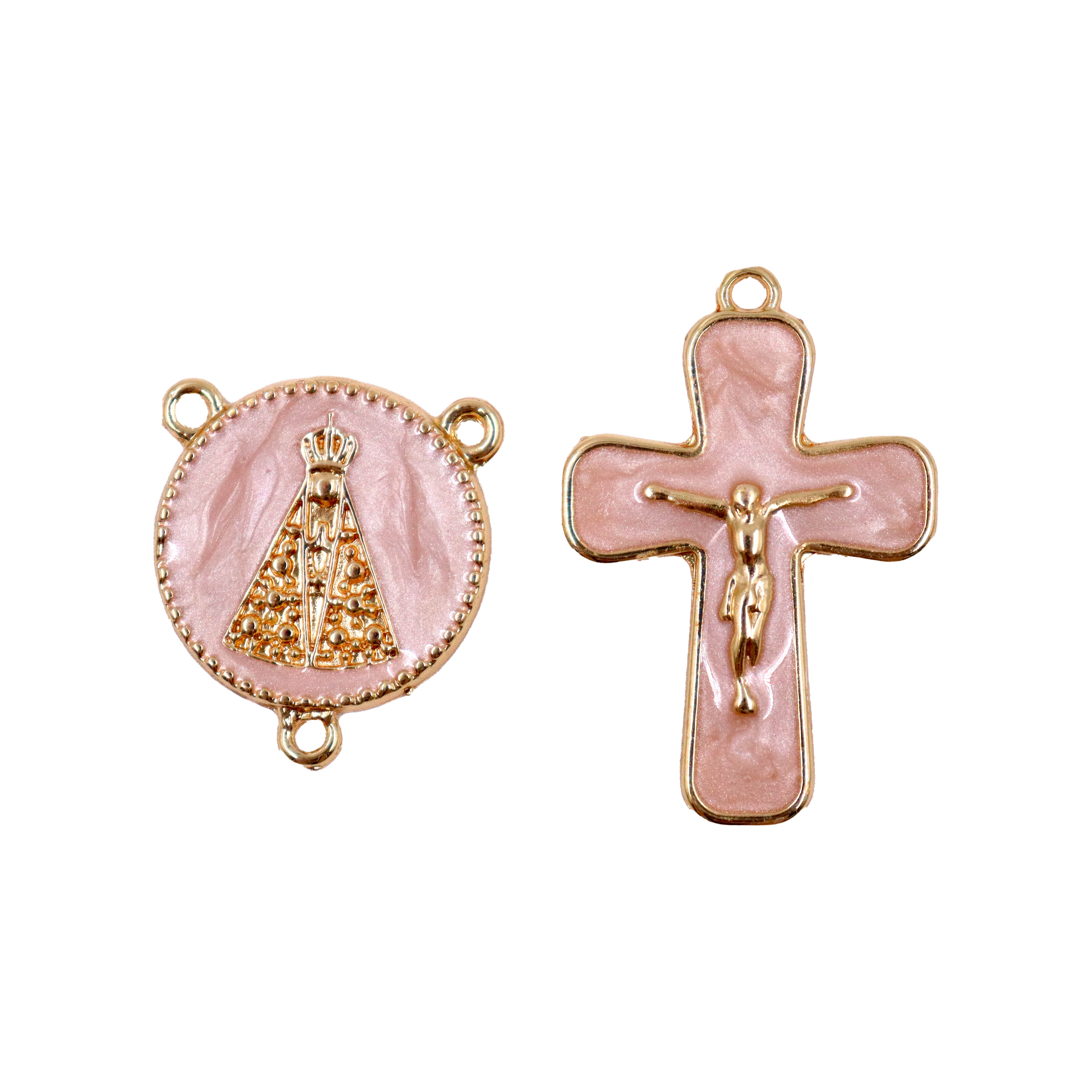 KIT-CRUCIFIXO-E-ENTREMEIO--N-SENHORA--PARA-TERCO-EM-ZAMAC-COM-05-PARES---382---ROSE-PEROLADO