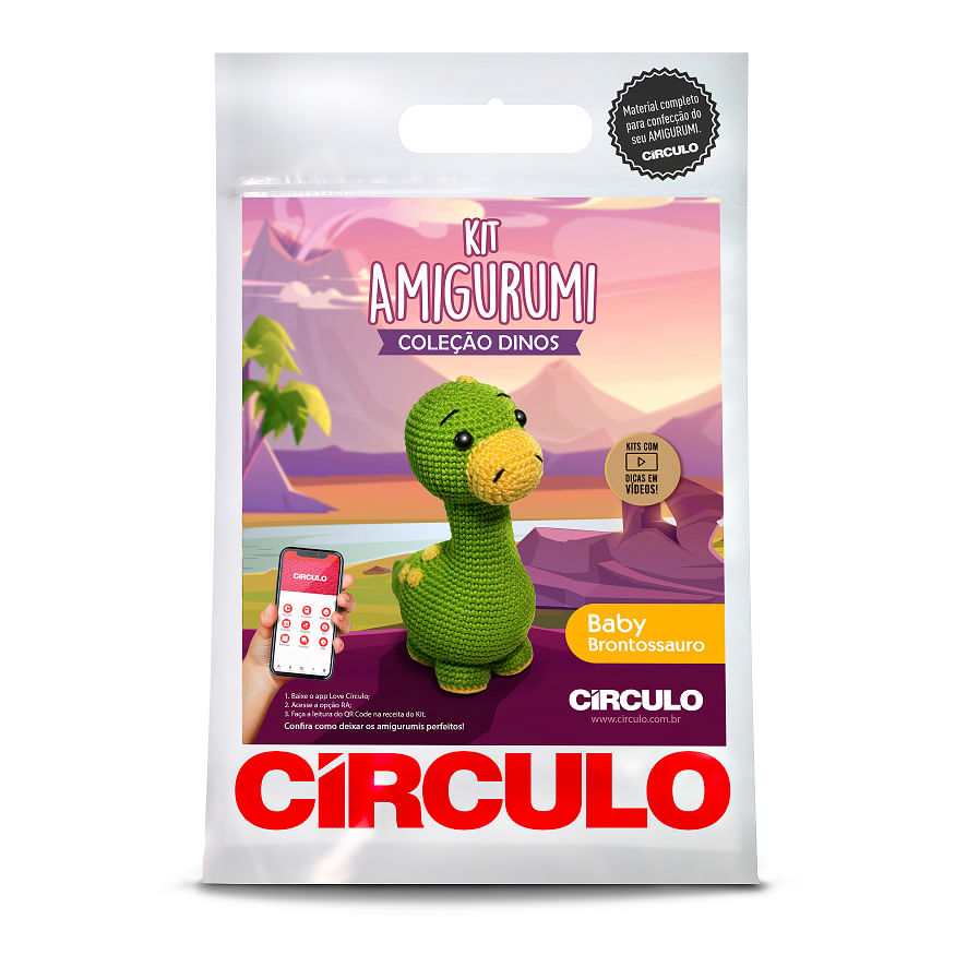 KIT-AMIGURUMI-CIRCULO-COLECAO-DINOS---COR-1---BABY-BRONTOSSAURO