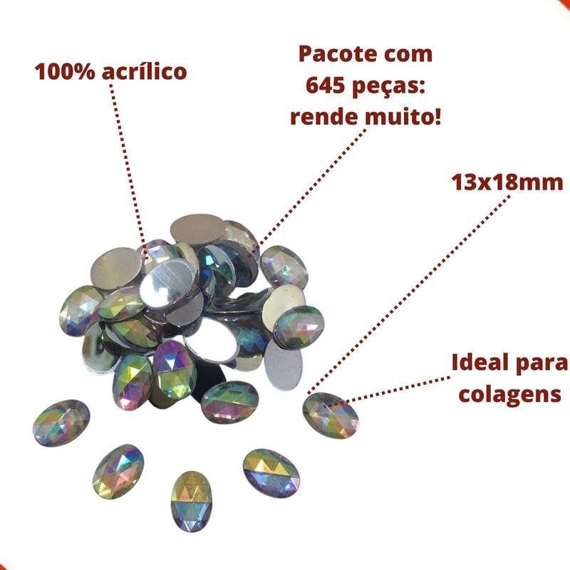 CHATON-PARA-COLAGEM-OVAL-SEXTAVADO-13X18MM-EM-ACRILICO-COM-250GR-079---CRISTAL-AB-079