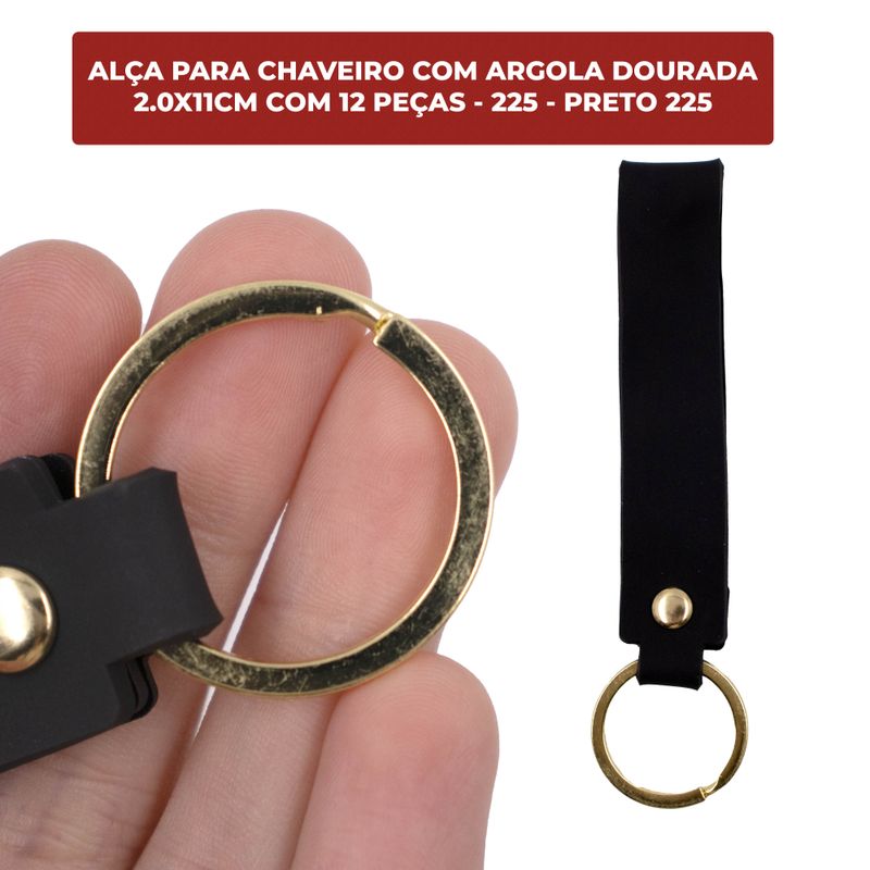 ALCA-PARA-CHAVEIRO-COM-ARGOLA-DOURADA-20X11CM-COM-12-PECAS---225---PRETO-225