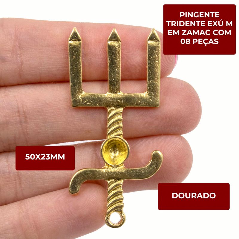 PINGENTE-TRIDENTE-EXU-M-50X23MM-EM-ZAMAC-COM-08-PECAS---DOURADO