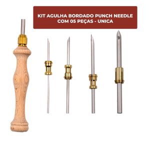 Kit Agulha Bordado Punch Needle Com 05 Peças