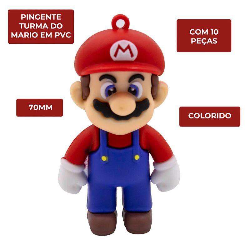 PINGENTE-TURMA-DO-MARIO-70MM-EMBORRACHADO-COM-10-PECAS---103---COLORIDO