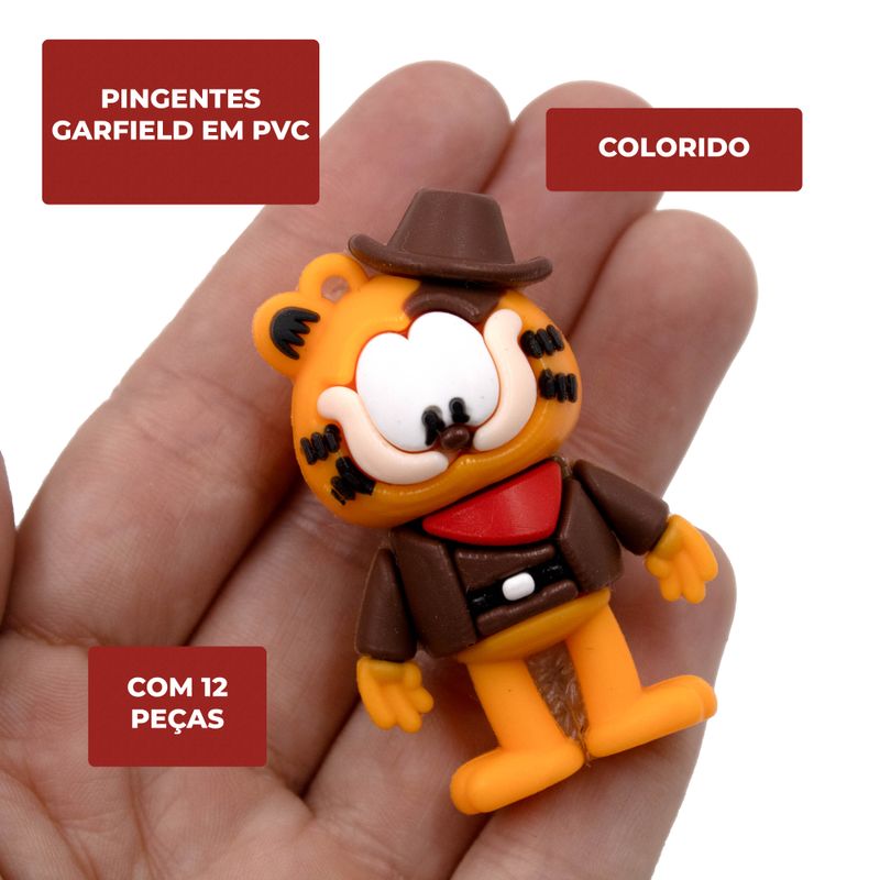 PINGENTES-GARFIELD-50MM-EMBORRACHADO-COM-12-PECAS---103---COLORIDO