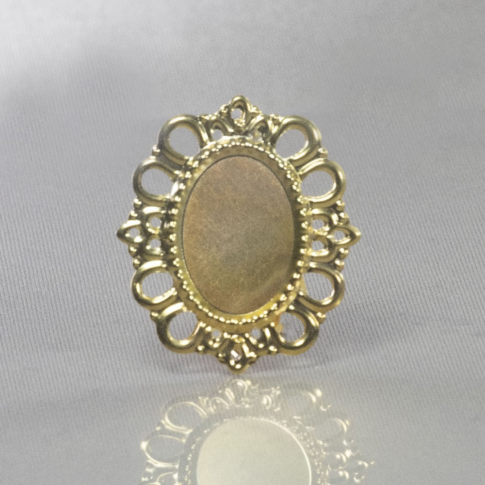 TAG OVAL PARA CHATON 13X18MM EM FERRO COM 200 PEÇAS