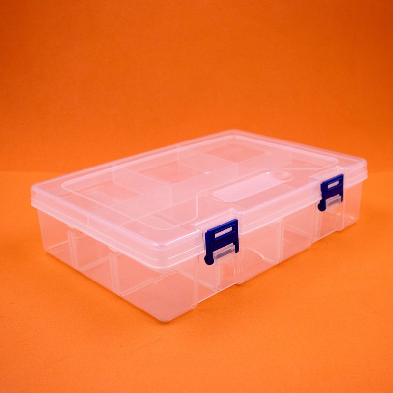 CAIXA-ORGANIZADORA-RETANGULAR-23X16CM-EM-PLASTICO-COM-08-DIVISORIAS---CRISTAL-TRANSPARENTE