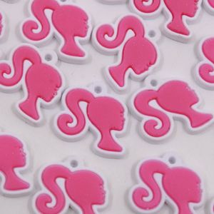 Pingente Barbie Perfil 20Mm Emborrachado Com 5 Peças