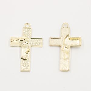 PINGENTE CRUZ COM ROSTO DE JESUS 63MM EM ZAMAC COM 100GR