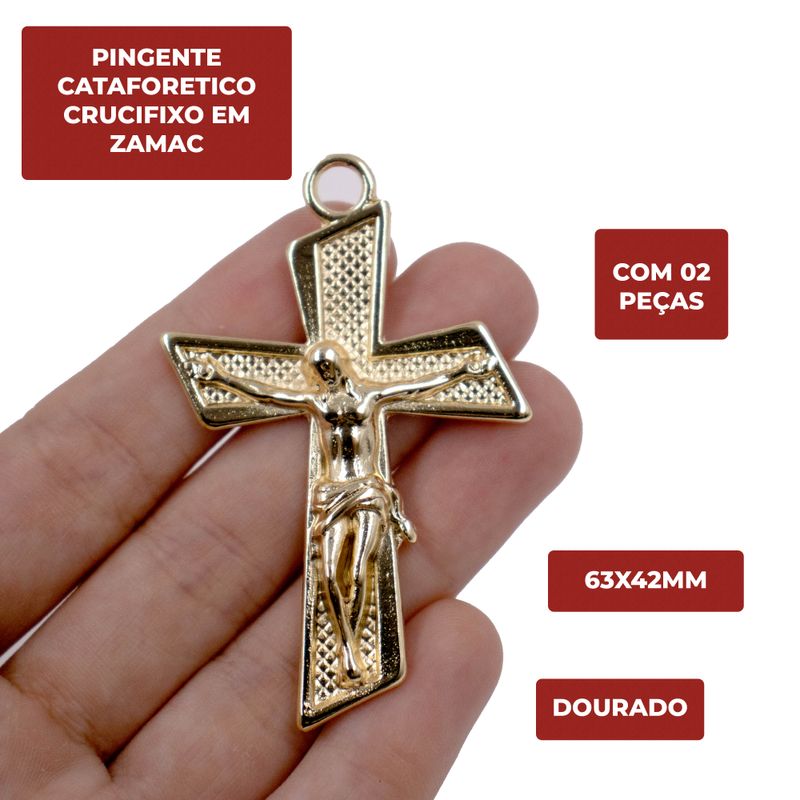 PINGENTE-CATAFORETICO-CRUCIFIXO-63X42MM-EM-ZAMAC-COM-02-PECAS---DOURADO